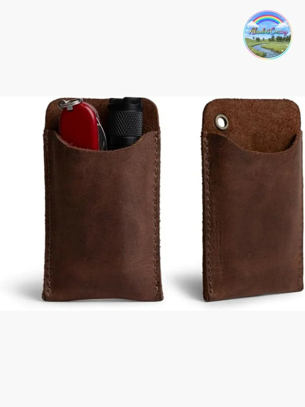 Full Grain Leather EDC Pocket Slip Multitool Sleeve Pen Holder